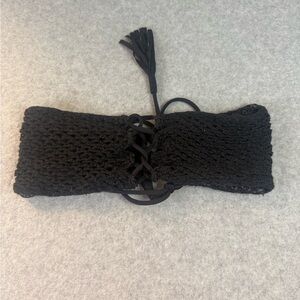 Acacia Crochet Bandeau Bikini Top Tassles